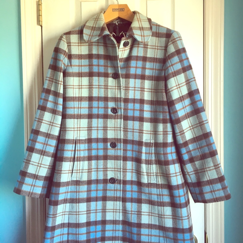 Wool Plaid Peacoat 8P